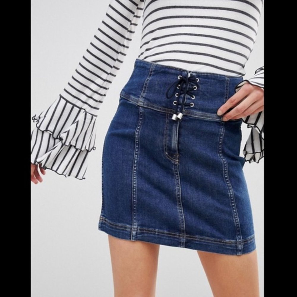 Free People Modern Femme Corset Mini Skirt NWT 4